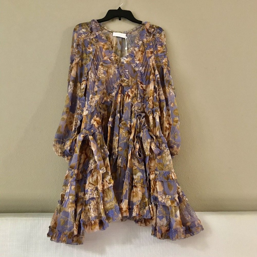 Zimmermann Rosa Silk Tiered Dress